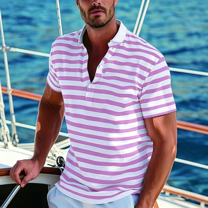 👕🔥 50% sleva! [S-7XL] Pánské pruhované polo tričko – prodyšné, pohodlné, ideální na sport i volný čas 🏃‍♂️✨