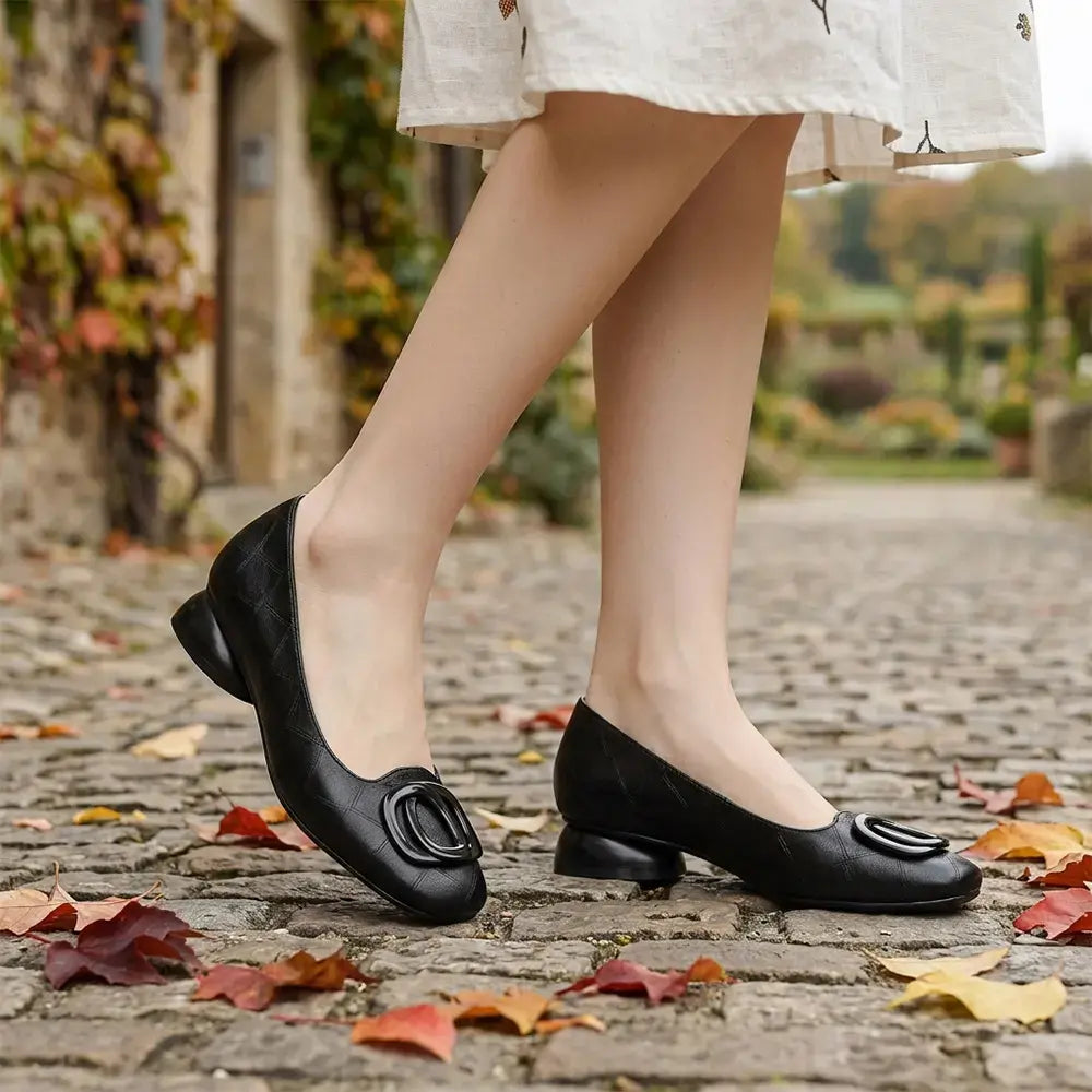 🍁👡Dámské francouzské retro ploché boty Mary Jane - nízké s kulatou špičkou - retro styl, pohodlné a všestranné