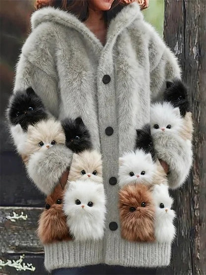 🔥Gorąca sprzedaż🥰【S-5XL】🦄🐾Damska jesienno-zimowa kurtka z kapturem z polaru, podszewka z polaru 4202300