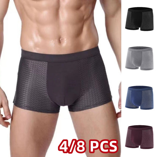 【4 kusy】🧊Ledové hedvábné pánské síťované boxerky 3653323