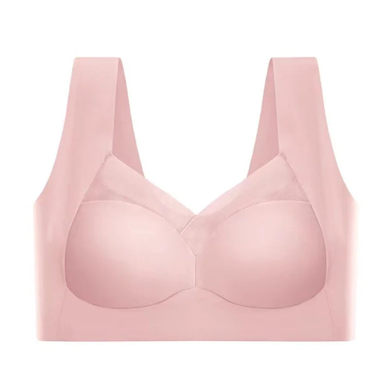 🎽  【50% zniżki】Biustonosz push-up z lodowego jedwabiu bez fiszbin, duży rozmiar-3906384
