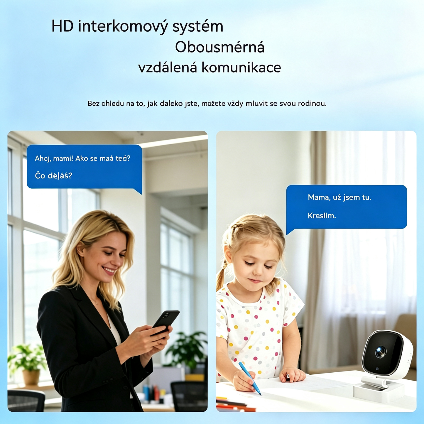 📹 HD kamera a chytrý domácí monitorovací systém – Wi-Fi připojení, noční vidění, obousměrný zvuk 🏠 Hlídejte svůj domov odkudkoli! 🔒✨