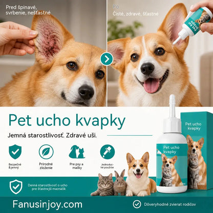 ⏳【Kupte 1 a získejte 1 zdarma】 🐱🐶 Jemné kapky na čištění uší pro domácí zvířata – Rozlučte se s onemocněními zevního zvukovodu