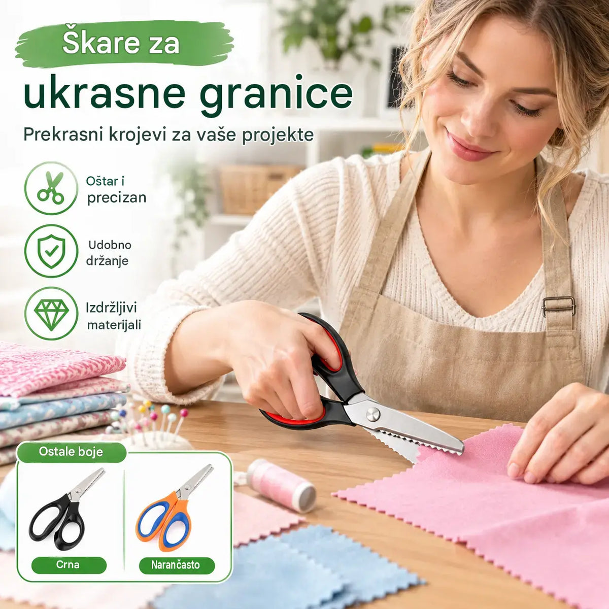 ✨✂️Profesionalne nazobčane škarje za šivanje, ustvarjanje in splošna domača opravila