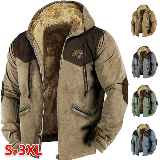 [M-5XL] Modna męska jesienno-zimowa luźna kurtka z grubego aksamitu 4129178