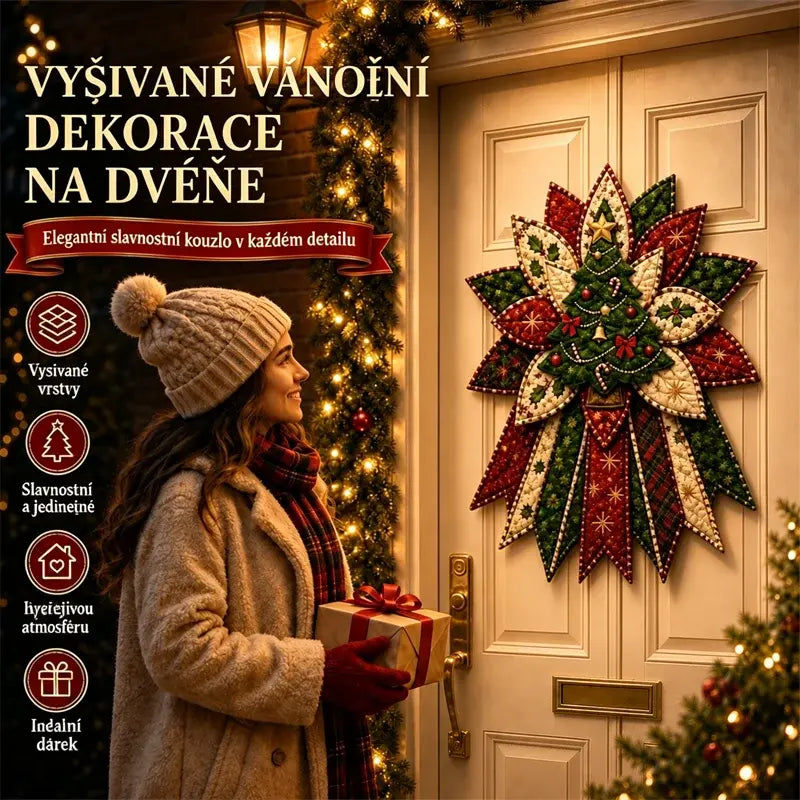 🎄🎄🎁Sada na zavěšení dveří - ručně vyráběná patchworková dekorace