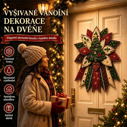 🎄🎄🎁Sada na zavěšení dveří - ručně vyráběná patchworková dekorace