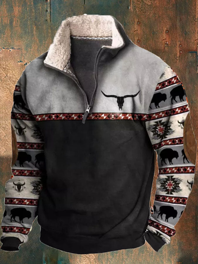 🔥🧥Νέο ανδρικό φθινοπωρινό-χειμερινό πουκάμισο με τρισδιάστατο ρετρό σχέδιο και ζεστή μακριά μανίκια-4127450