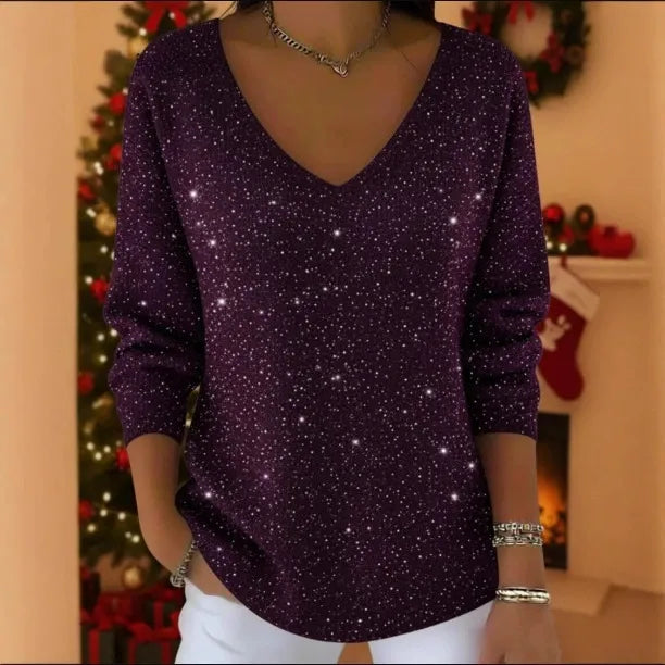👚👚【S-5XL】Nový dámský svetr s dlouhým rukávem a výstřihem do V 4198885