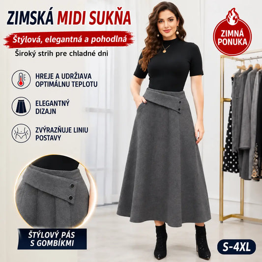 ⏳ Poslední den – sleva 50 % 🎀【S–4XL】Dámská podzimní/zimní midi sukně