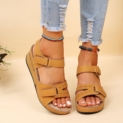 【💥50% zniżki💥】🔥【35-43】Modne letnie sandały na koturnie z grubą podeszwą,✨ wygodne i antypoślizgowe, 🌷oddychające i swobodne-3954664