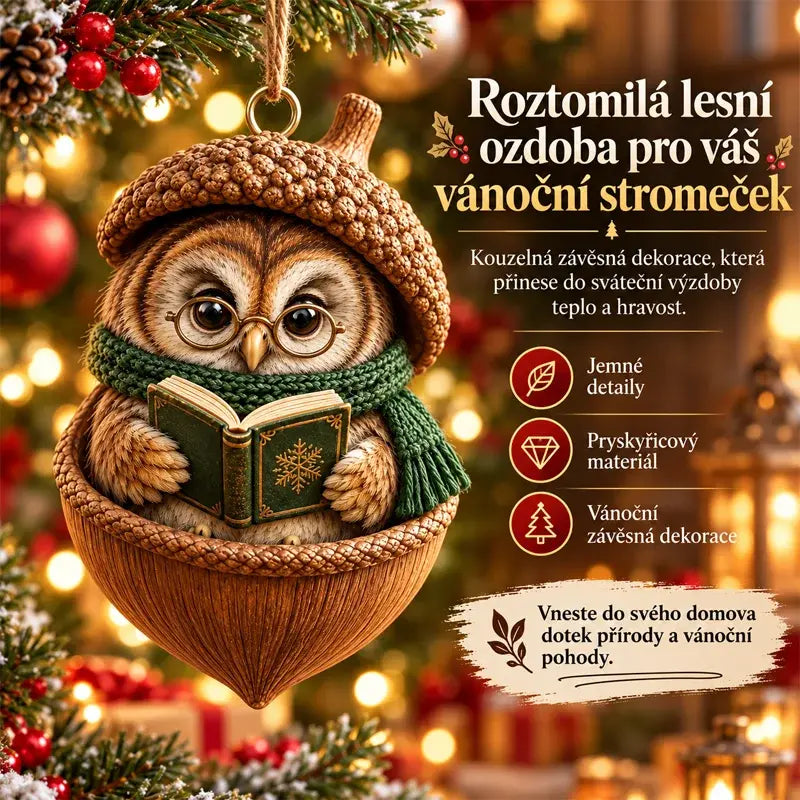 🎉 🎁【Kupte 6 kusů a získejte 6 kusů zdarma】12 kusů za 560 Kč🤩Nový 2D akrylový vánoční design se zvířaty ve tvaru šišky