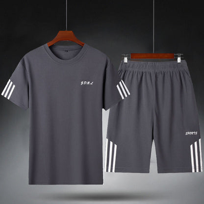 【45-100 kg】Letní pánská tepláková souprava, prodyšný a rychleschnoucí síťovaný design, stylový vzhled, vhodná pro sport i firemní příležitosti.