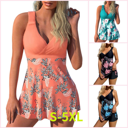 🏖️🌴【S-5XL】Σετ γυναικείου μαγιό με στάμπα για διακοπές στην παραλία 2026
