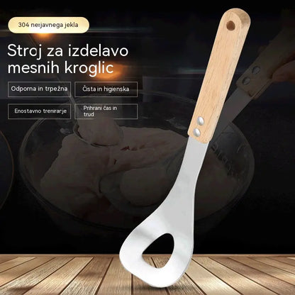 🍖 【Paket 2 kosov】Model za mesne kroglice iz nerjavečega jekla 304 – Idealen za izdelavo mesnih in ribjih kroglic, idealen za domačo kuhinjo 🥄