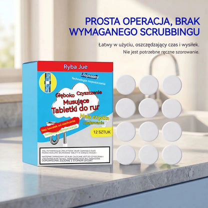 🥳3 opakowania💞 Mocne musujące tabletki do udrażniania rur, szybko rozpuszczają tłuszcz i włosy, działają antybakteryjnie i odświeżająco, nadają się do zlewów, toalet i odpływów podłogowych.