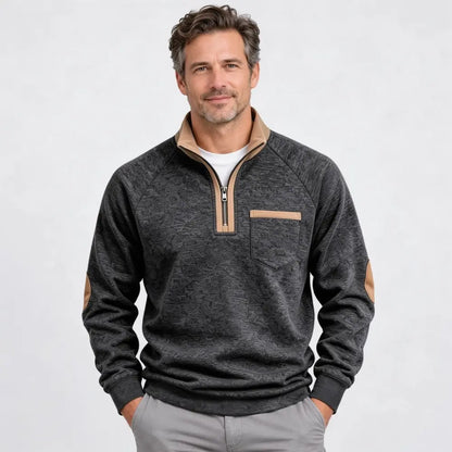 ✨🧥【S–3XL】Pánská zateplená mikina s polovičním zipem a kontrastními detaily – retro styl, pohodlný střih a hřejivý materiál.