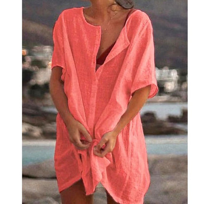 ❤️【S-5XL】Nowe damskie koszule codzienne długie kolorowe ✅Czysty kolor i prostota ✅Wygodne i oddychające-4020509
