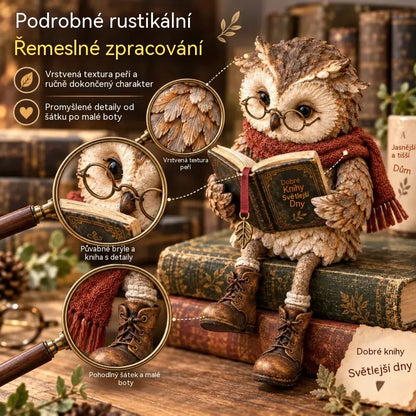 💥⏳ Sleva 50 % po omezenou dobu! 🦉 Rozkošná figurka sovy, která čte