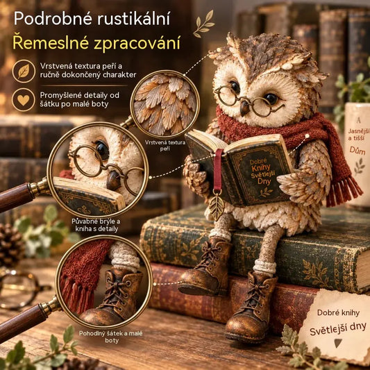 💥⏳ Sleva 50 % po omezenou dobu! 🦉 Rozkošná figurka sovy, která čte