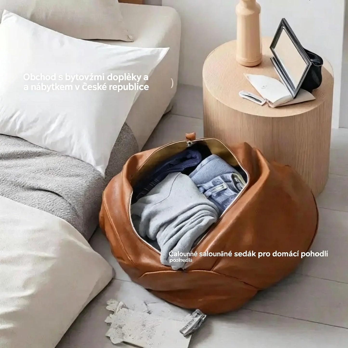 🛋️ Rozkládací pohovka s úložným prostorem, vyrobená z nepromokavého syntetického materiálu, který šetří místo a snadno se přepravuje. Sleva 50 %! ✨