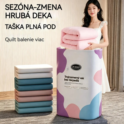 🧳⭐💨 Velké, flexibilní vakuové úložné sáčky: Není potřeba žádné vzduchové čerpadlo, nepropustné, ideální pro úsporu místa v kufru i doma ✈️