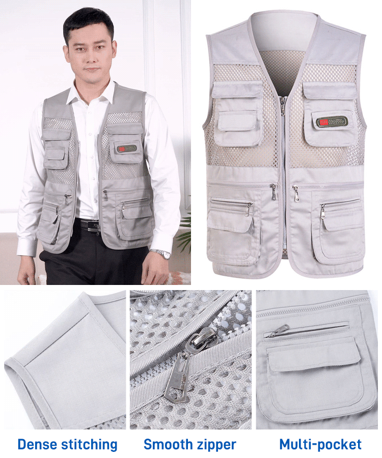 🔥 Hétköznapi, többzsebes funkcionális mellény 【XL-4XL】