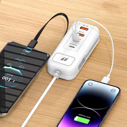 Cable de extensión USB y protector contra sobretensiones | Hub inteligente de 4 puertos con carga rápida de 30 minutos y protección contra sobretensiones | Mantén tu PC y equipo de viaje organizados 🎄✨ 4194024