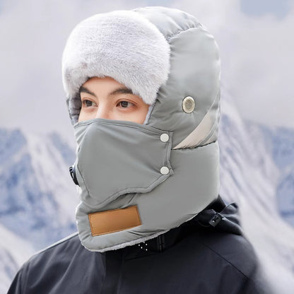 ⛄⛷Větruodolné plyšové chrániče sluchu s kapucí 4178425