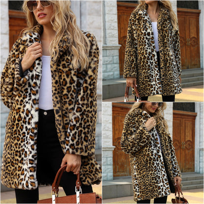 Ostatni dzień 30% zniżki🔥【S-3XL】Modna zimowa kurtka z sztucznego futra z leopardzim wzorem.-3873783