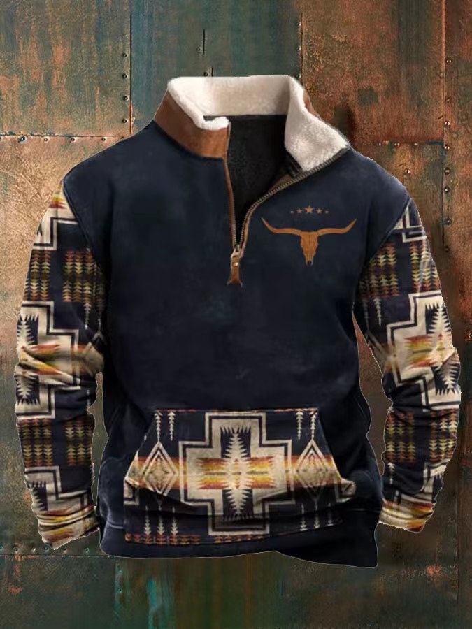 👕【35%OFF】【S-4XL]2024 Męski modny, jesienno-zimowy, ciepły sweter z długim rękawem i nadrukiem 3D-3843812