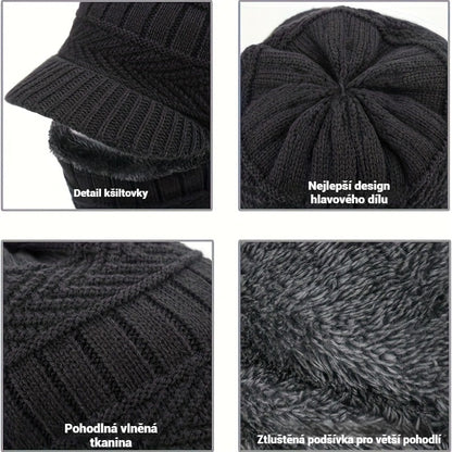 🎉Hotový prodej🎉: Jednodílná vlněná čepice, větruodolná a teplá, ideální pro outdoorové aktivity! 4162859