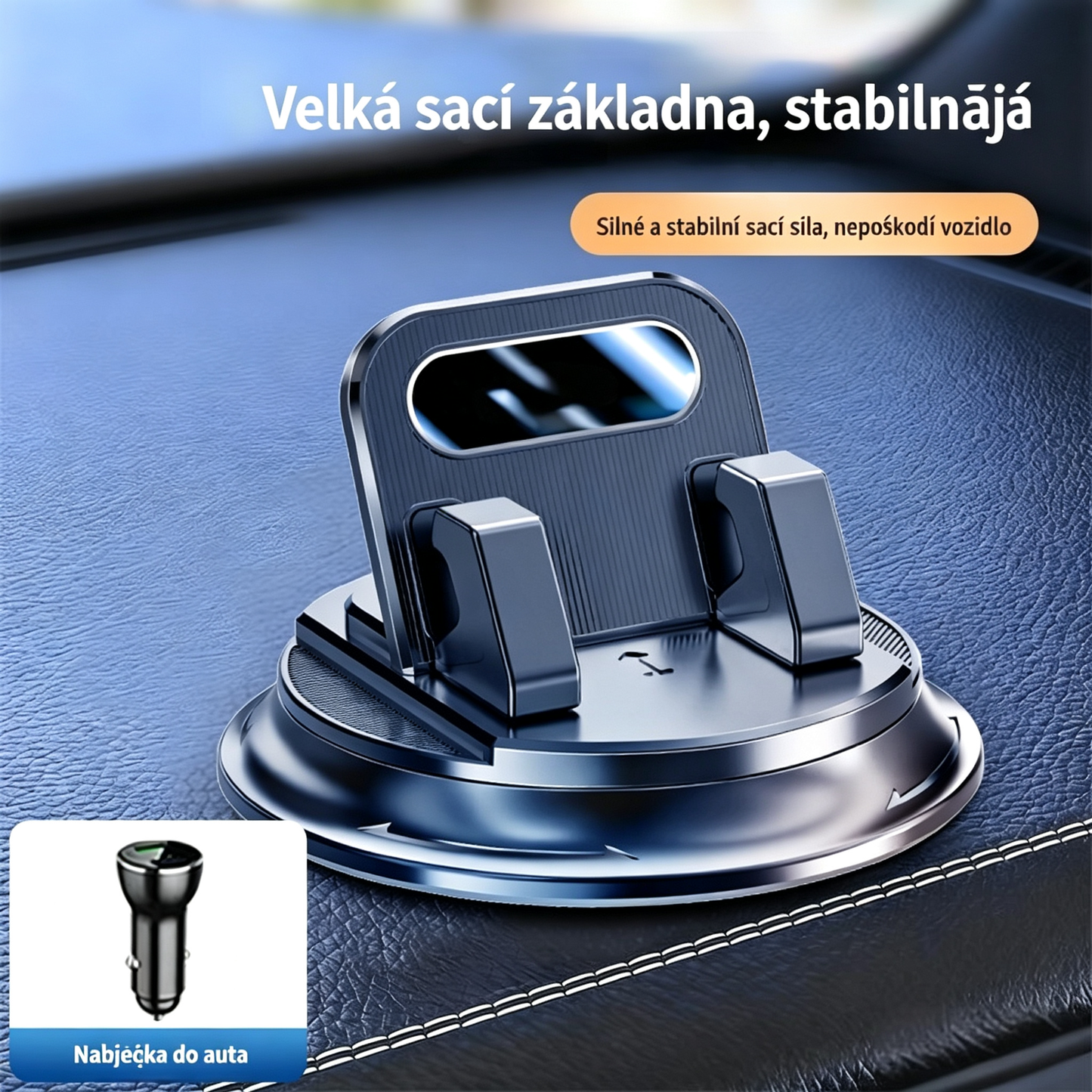 🎯 50% SLEVA NA VŠE! Otočný držák telefonu – Bezpečné uchycení na palubní desku, vysoce přilnavá guma 🧭🔄 【Kvalita zaručena】