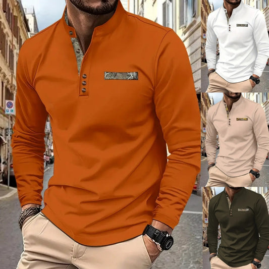 【🔥Specjalna redukcja 50%】【S-3XL】Męskie sportowe koszulki polo z długimi rękawami 4174850