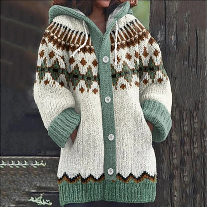 🔥【S~5XL】✨Nowa elegancka kolorowa kurtka z kapturem w stylu retro 4162861