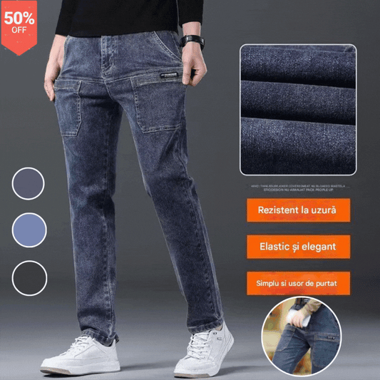 👏🔥【Bestsellerowy produkt】👍【28-38】👖👖Trwałe męskie jeansy o prostych nogawkach z wieloma kieszeniami.-4203502