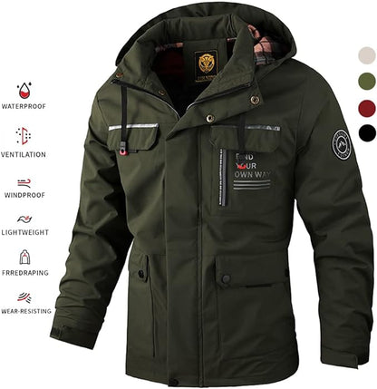 🔥🔥【Promocja odzieży zimowej‼】 【M-6XL】Jesień i zima męska gruba ciepła wiatroszczelna i wodoodporna kurtka-4102635