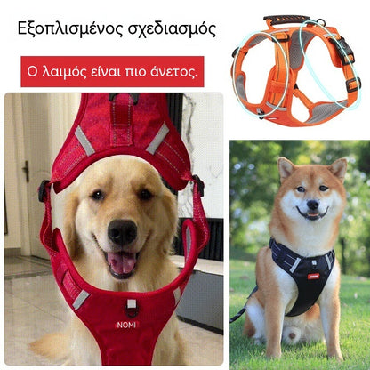 🐶【5-30 kg】Λουράκι σκύλου με ιμάντα, αντι-τράβηγμα, για κατοικίδια.