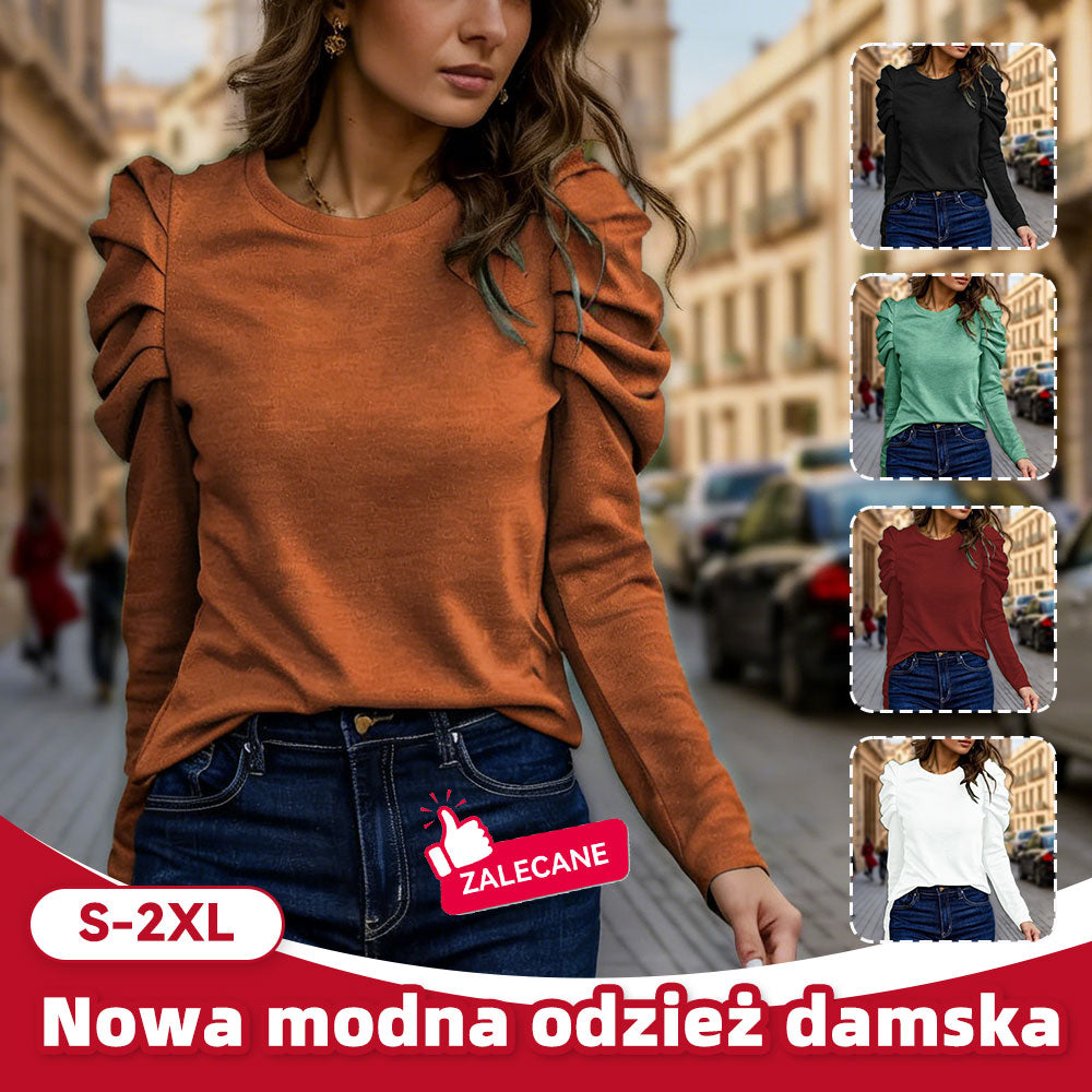 【S-2XL】Nowy damski sweter z kaszmiru w jednolitym kolorze z okrągłym dekoltem