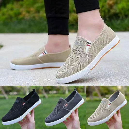 Nowe buty męskie typu flyknit, oddychające buty z materiału, antypoślizgowe i odporne na zużycie-4257248