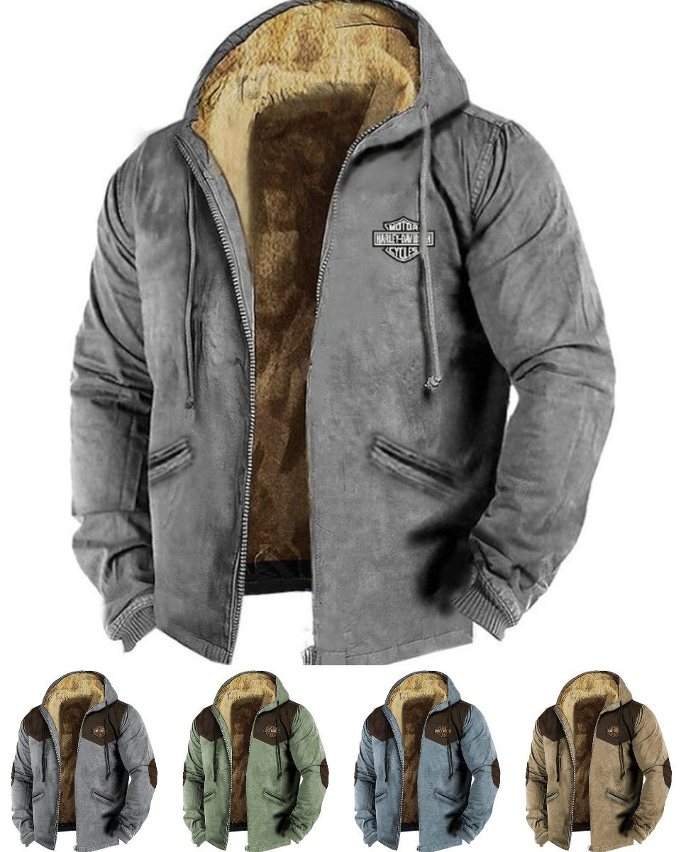 [M-5XL] Modna męska jesienno-zimowa luźna kurtka z grubego aksamitu 4129178