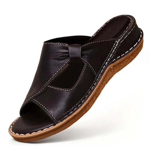 Nowe stylowe i wygodne kapcie damskie.Materiał skórzany, wygodny w noszeniu.Na każdą porę roku【35-43】-4235826