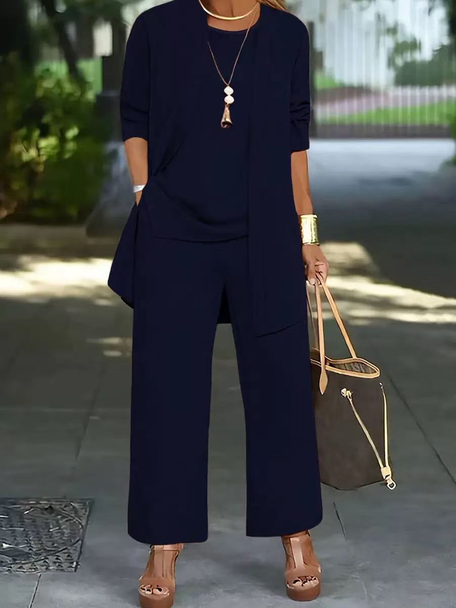 🧥Elegancki damski komplet 3-częściowy o luźnym kroju🍂-4261812