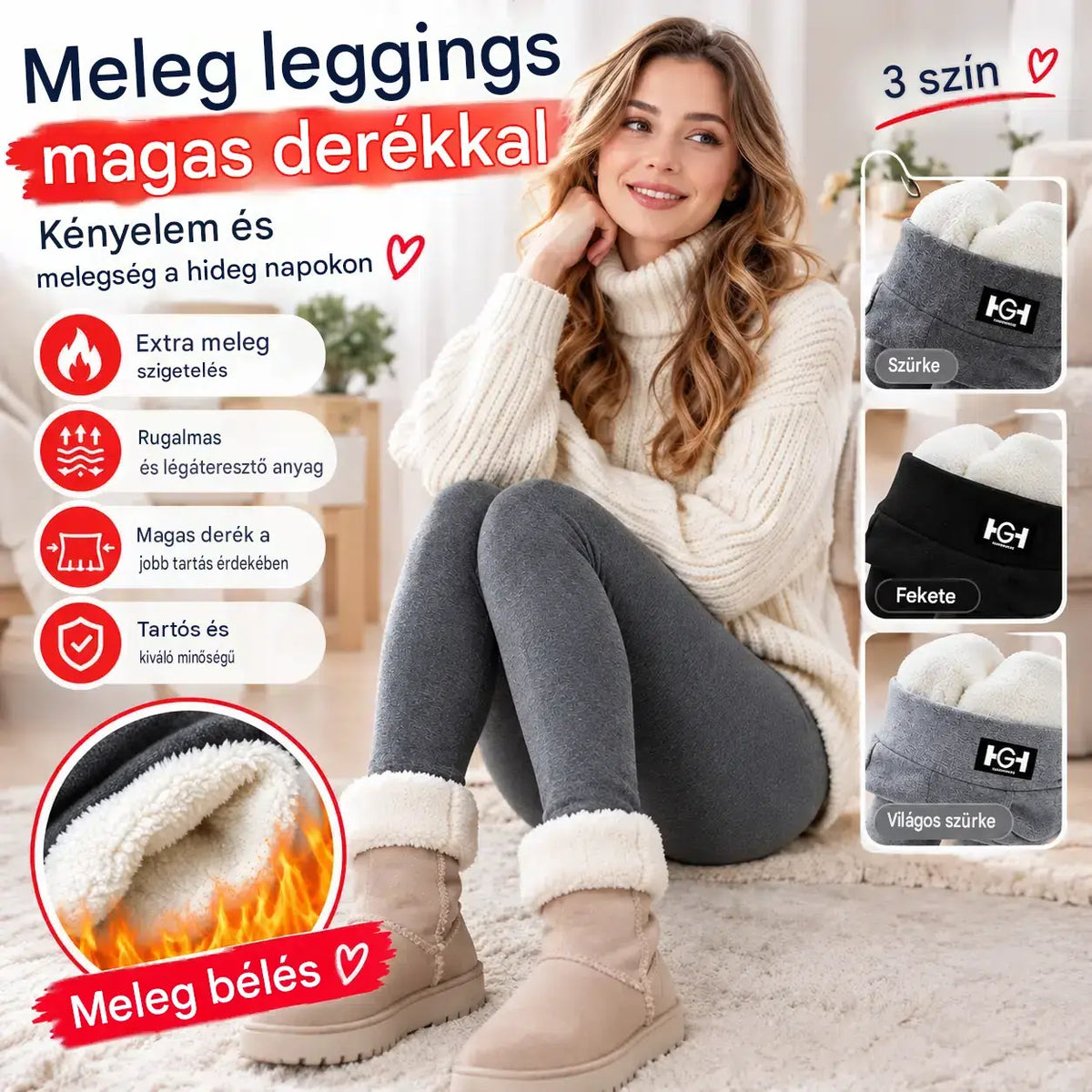 🌈🔥【M-3XL】Vastag, bársony bélésű, gyapjú külső ruházat és osztrák bársony leggings őszre és télre