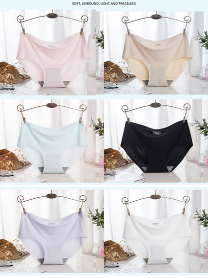 😍(M-2XL)🛒【Balení 6 kusů】Dámské bezešvé spodní prádlo z chladivé hedvábné tkaniny