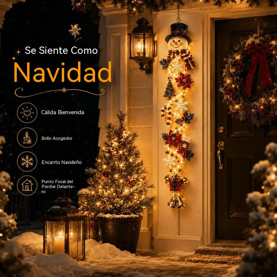 ❄️🎄 Božični okraski za vrata MerryCascade z osvetlitvijo | 6 prazničnih dizajnov, topla svetloba, 3D detajli in navpični dizajn, ki prihrani prostor ✨
