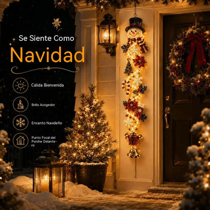 ❄️🎄 Božični okraski za vrata MerryCascade z osvetlitvijo | 6 prazničnih dizajnov, topla svetloba, 3D detajli in navpični dizajn, ki prihrani prostor ✨