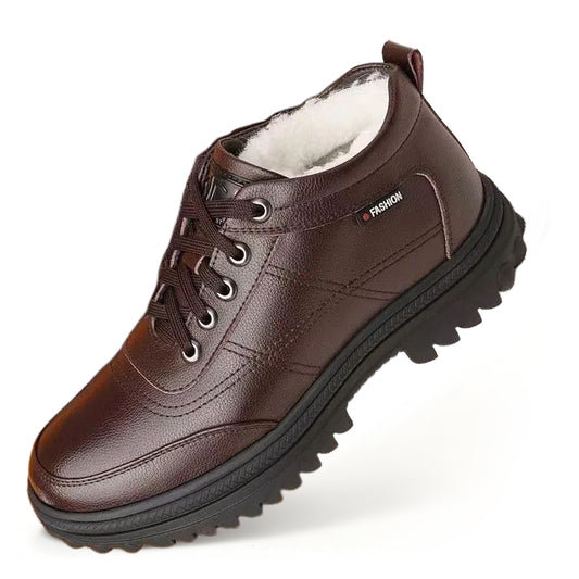 Męskie skórzane buty z podszewką