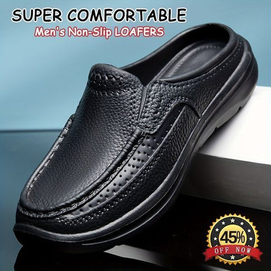 ✨🔥【Ograniczona ilość】【39-45】2026 wiosna nowe męskie skórzane kapcie casualowe, proste i wygodne-4251250