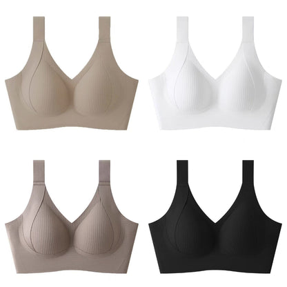 😍【Zestaw 4 szt.】Bezszwowy biustonosz bez fiszbin dla kobiet ❤️【40–95 kg】-4208139